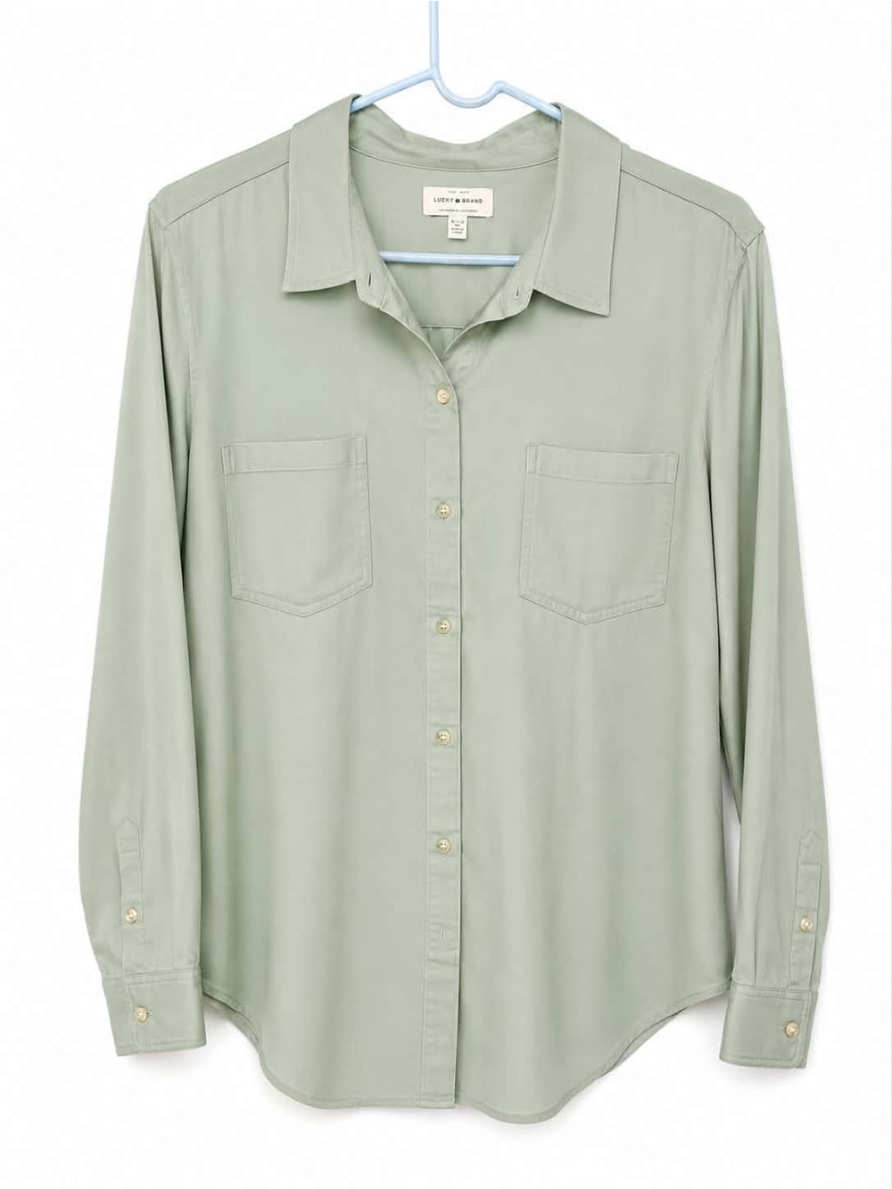 Lucky Brand Women's Sage Green Button-Down Shirt